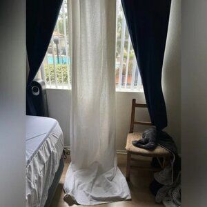 Ikea White 58W x 118L Tab Top Drapes. Set OF 2. FLAWS